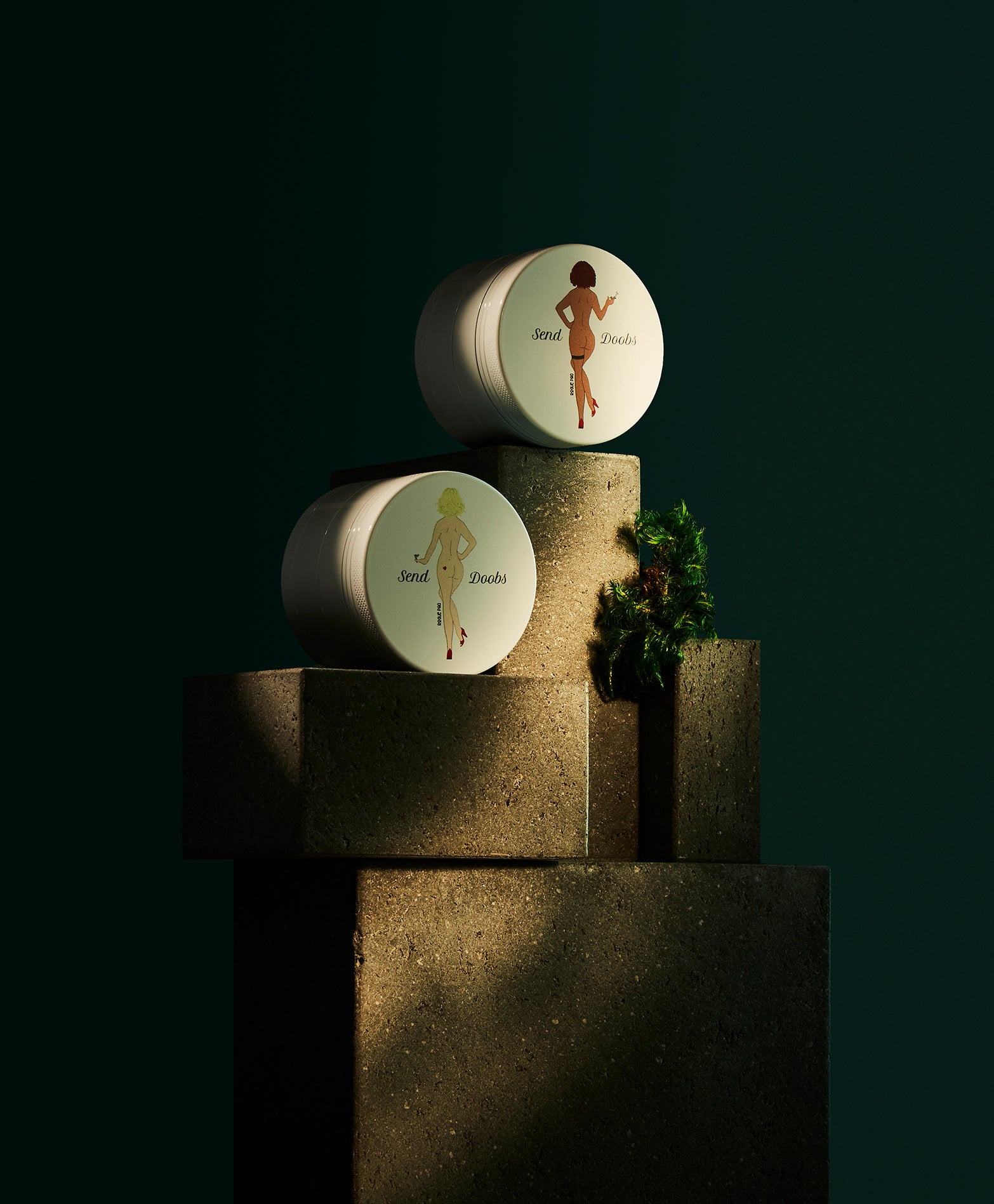 Rogue Paq SendNudes Send Doobs ceramic grinders for a playful and coordinated collection for the ultimate cannabis ritual