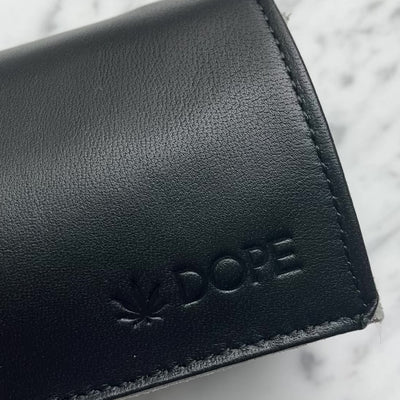 Video showing the hand skivved edges of the lambskin case as well as personalized monogram with special cannabis leaf character.